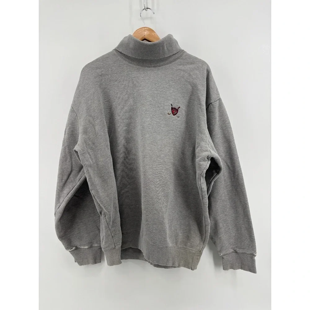 Polo Ralph Lauren Golf Sweatshirt Mens XL Gray Turtleneck Pullover Vintage 90s